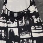 Hugcitar Vintage Print Halter Sleeveless Backless Sexy Slim Bodycon Mini Dress 2023 Summer Y2K Outfit Streetwear Nightclub Biker photo review