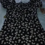 Women Mini Dresses Summer Fashion Female Vestidos Print Floral Chiffon Dresses Shirring Pleated Short Puffy Sleeve Casual Dress photo review