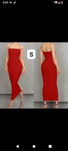 2025 New Spring Summer Women's High Elastic Sleeveless Backless Dress Long Sling Dresses Club Sexy Suspender Dress photo review