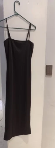 2025 New Spring Summer Women's High Elastic Sleeveless Backless Dress Long Sling Dresses Club Sexy Suspender Dress photo review