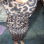 leopard print sleeveless V-neck sexy midi dress spring women fashion streetwear Christmas party outfits photo review