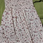 Spring Summer Chiffon Dress Women Midi DressesFemale Short Sleeve Elastic Waist Printed Floral Pleated Backless Casual Dress photo review