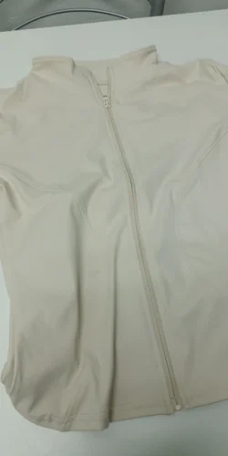 Summer High Quality Waist Slimming Training Tops Women's Quick-drying Tight Stand Collar Full Zipper Short Sleeves Yoga shirts photo review