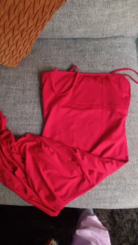 2025 New Spring Summer Women's High Elastic Sleeveless Backless Dress Long Sling Dresses Club Sexy Suspender Dress photo review