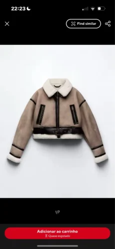 2024 TRAF New synthetic sheepskin women's Coat Thickened thermal bomber Jacket Y2K lapel vintage winter fashion photo review