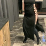 Criss Cross Cut Out Dress, Sexy Bodycon Mock Neck Sleeveless Dress, Women's Clothing photo review