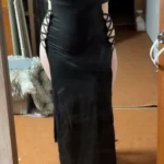 Criss Cross Cut Out Dress, Sexy Bodycon Mock Neck Sleeveless Dress, Women's Clothing photo review