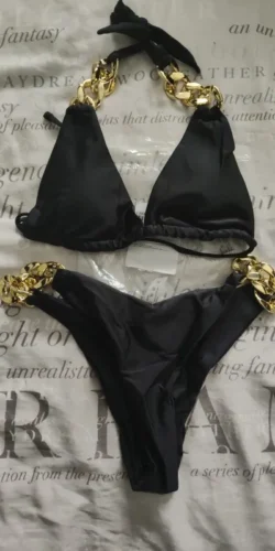 RUOTONGSEPT New Sexy Bikini 2023 Triangle Bathing Suit for Women Brazilian Bikini Set 2-piece Halter Swimwear Push Up Swimsuit photo review