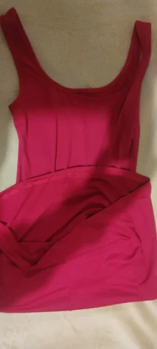 Women Fashion Casual Slim Fit Solid Color Hip Work Skirt Sleeveless Vest Dress photo review
