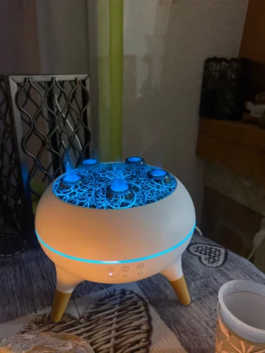 Flame Humidifier Dynamic Jellyfish Essential Oil Diffuser 350ML Air Humidifier Gradient Color Aroma Diffuser Desktop Night Light photo review