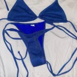 Miyouj Shiny Bikini Set Triangle Bikinis Bandage Swimsuit Women Two Piece Swimwear Summer Biquini New Beachwear photo review