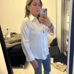 Spring Fashion Button Up Satin Silk Shirt Vintage Blouse Women White Tops Lady Long Sleeves Female Loose Street Shirts 11355 photo review