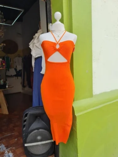 YuooMuoo Chic Fashion Sexy Package Hips Split Knitted Summer Dress 2025 Women Slim Elastic Bodycon Party Dress Streetwear Outfit photo review