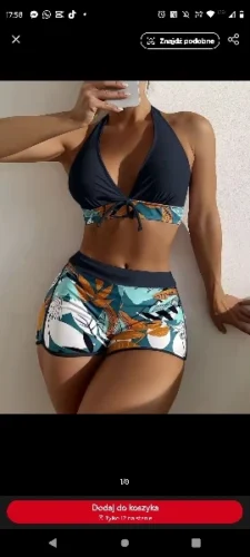 2023 Halter Bikini Set Short Swimsuit Women High Waist Swimwear Female Printed Bathers Swimming Bathing Swim Suit Beachwear photo review
