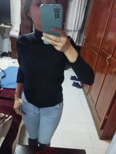 Elegant Solid Basic Knitted Tops Women Turtlneck Sweater Long Sleeve Casual Slim Pullover Korean Fashion Simple Chic Clothes photo review