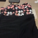 Printed Flower Tankini Set Girl Swimwear Adjustable Strap Vest Bra Female Flower Shorts Bikini Drawstring Women Beach Set photo review