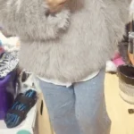TRAFZA Women Fashion Cropped Faux Fur Jacket Coat Long Sleeve Front Snap-button Female Outerwear Chic Lapel Collar Thick Coat photo review