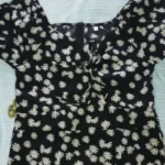 Women Mini Dresses Summer Fashion Female Vestidos Print Floral Chiffon Dresses Shirring Pleated Short Puffy Sleeve Casual Dress photo review