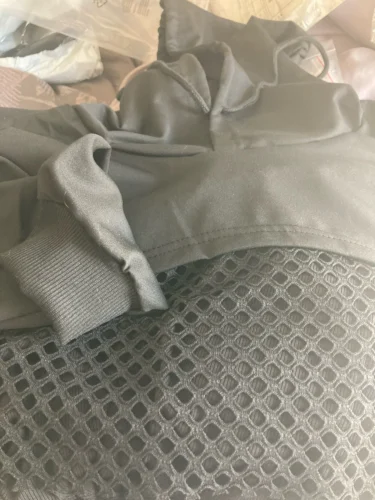 Street Sport Drop Shoulder Drawstring Hollow Out Super Crop Sports Hoodie Without Cami Top photo review