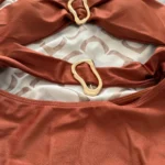 3 Colors Sexy Metal Rings Cut Out Women Swimwear One Piece Swimsuit Female Bandeau High Leg Cut Bather Bathing Suit Swim B022D photo review