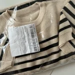 Summer Striped Beach Knitted Dress O Neck Short Sleeves Chic Hotsweet Slim Sundress Streetwear Y2K Bodycon Midi Dress photo review