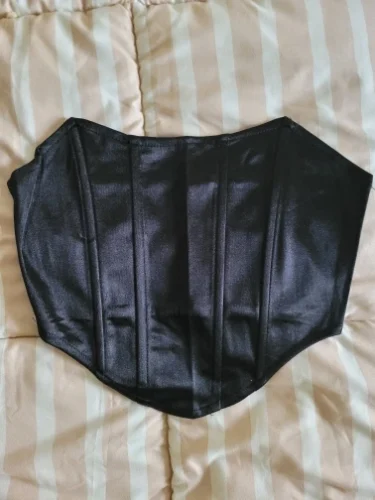 Sleeveless Off Shoulder Fashion Sexy Corset Crop Tops Vest Female Underwear Backless Bustier Top Solid photo review