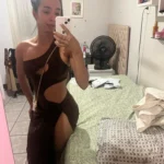 kliou Hollow Women Dresses Sexy Shirring Chic Cut Shape Incline Shoulder Solid Side Split Bodycon Midnight Party Clubwear Robe photo review