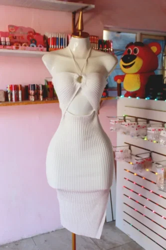 YuooMuoo Chic Fashion Sexy Package Hips Split Knitted Summer Dress 2025 Women Slim Elastic Bodycon Party Dress Streetwear Outfit photo review