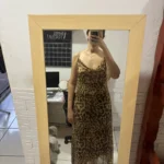 Ladies Vintage Leopard Print Women Sexy Spaghetti Strap Summer Dress Chic Swing Collar Backless Party Club Long Dresses Female photo review