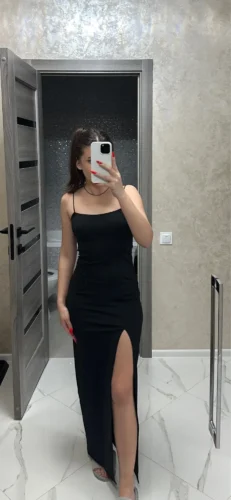 Women Summer Sexy Bodycon Dress Lady Sexy Spaghetti Strap Sleeve Split Solid Color Sheath Dress Vestidos photo review
