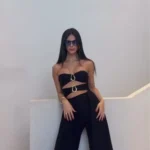 3 Colors Sexy Metal Rings Cut Out Women Swimwear One Piece Swimsuit Female Bandeau High Leg Cut Bather Bathing Suit Swim B022D photo review
