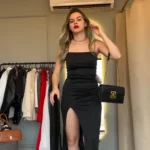 Women Summer Sexy Bodycon Dress Lady Sexy Spaghetti Strap Sleeve Split Solid Color Sheath Dress Vestidos photo review
