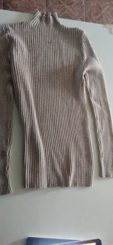 Elegant Solid Basic Knitted Tops Women Turtlneck Sweater Long Sleeve Casual Slim Pullover Korean Fashion Simple Chic Clothes photo review