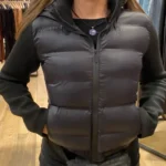 UNIZERA slim fit zipper hooded short warm jacket autumn and winter new product long sleeved solid color women's cotton jacket photo review