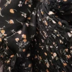Spring Summer Chiffon Dress Women Midi DressesFemale Short Sleeve Elastic Waist Printed Floral Pleated Backless Casual Dress photo review