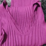 Women V Neck Solid Ribben Knitted Dresses Casual All Match Slimple Sexy Package Hips Bodycon Dress Elegant Vestidos Streetwear photo review