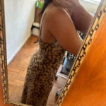 Ladies Vintage Leopard Print Women Sexy Spaghetti Strap Summer Dress Chic Swing Collar Backless Party Club Long Dresses Female photo review