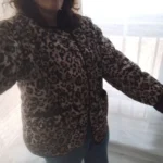 TRAF Leopard Print Jackets for Women Coats Oversized Jackets Woman 2024 Snap Button Overcoat Female Long Sleeve Women's Jacket photo review