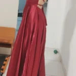 Burgundy Satin Beach Maxi Women Dress for Christmas Sexy Side Slit Adjustable Straps Evening Prom Dress Cheap Bridesmaid Dresses photo review