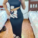 Black Dresses Women Summer New O-Neck Sleeveless Sexy Clubwear Hollow Out Dress Fashion Print Casual Elegant Slim Female Dresses photo review