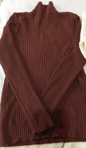 Elegant Solid Basic Knitted Tops Women Turtlneck Sweater Long Sleeve Casual Slim Pullover Korean Fashion Simple Chic Clothes photo review