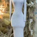 Women sexy knit V-neck reverse neck split dress autumn winter full sleeve elastic basic body sweater photo review