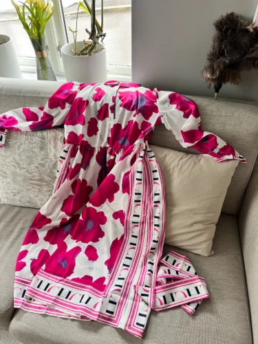 CHCH Women's Dress New Long sleeved Shirt Long Skirt Flower Print Party Dress photo review