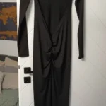 Hugcitar Spring Elegant Long Sleeve Backless Solid Cuched Sexy Bodycon Maxi Prom Dress Women Outfit Evening Party Festival Y2K photo review