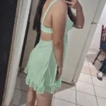 Vestidos Elegantes Para Mujer Solid Color Cutout Slim Sling Dress Sexy Backless Ruffle Dress Female photo review