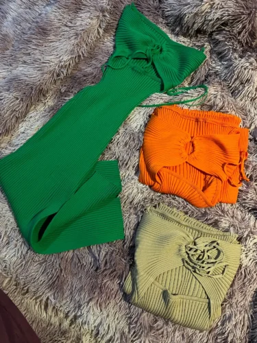 YuooMuoo Chic Fashion Sexy Package Hips Split Knitted Summer Dress 2025 Women Slim Elastic Bodycon Party Dress Streetwear Outfit photo review