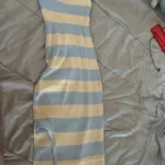 2024 Stripe Summer Elastic Split Bodycon Dress Sexy Beach Vacation Sundress Women Casual Slim Pencil Vestidos Maxi Long Dress photo review