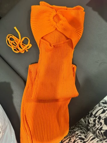 YuooMuoo Chic Fashion Sexy Package Hips Split Knitted Summer Dress 2025 Women Slim Elastic Bodycon Party Dress Streetwear Outfit photo review