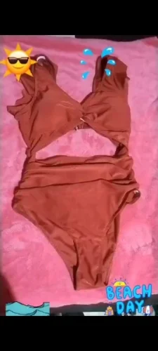 Contrast Mesh One Piece Swimsuit, V Neck Solid Color Backless Tummy Control High Cut Bathing Suit, Women's Swimwear & Clothing photo review