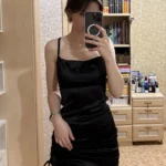 2024 Europe and the United States explosive new cross-border dress summer high sense lace-up sexy halter spice bag hip skirt photo review